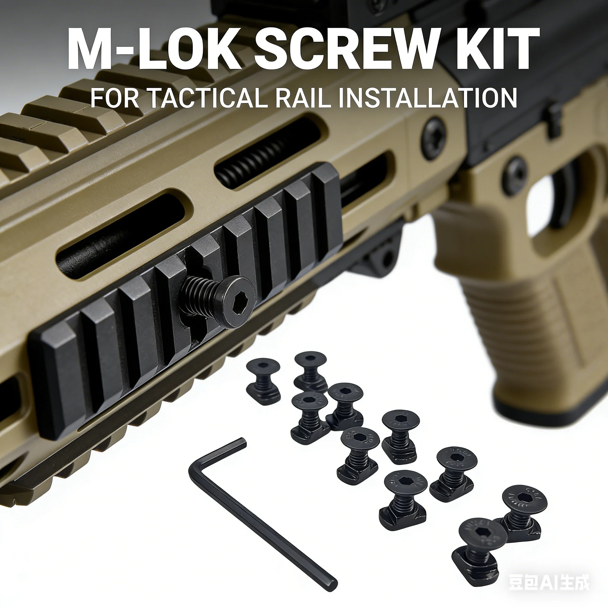 Набор из 10 комплектов/упаковок стандартных винтов и гаек M-LOK, болты 10 мм, 12 мм, гайки M4, M5, Т-образные гайки с L-образным шестигранным ключом