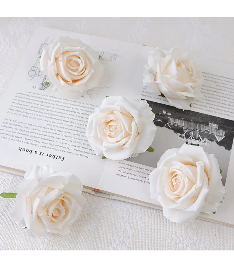 Großhandel Rosenblütenkopf 9 cm großer simulierter Corolla Rosenkopf für Fotografie Blumenarrangement Wandkranz Dekor gefälschte Blumen – Detail 8