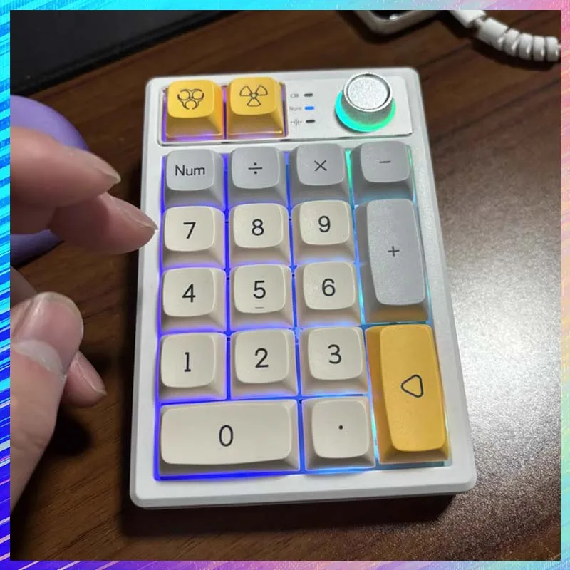 

Беспроводная механическая клавиатура K19, трехрежимная полноклавишная прокладка с горячей заменой, структура с ручкой, финансовый учет, кассир, цифровая клавиатура