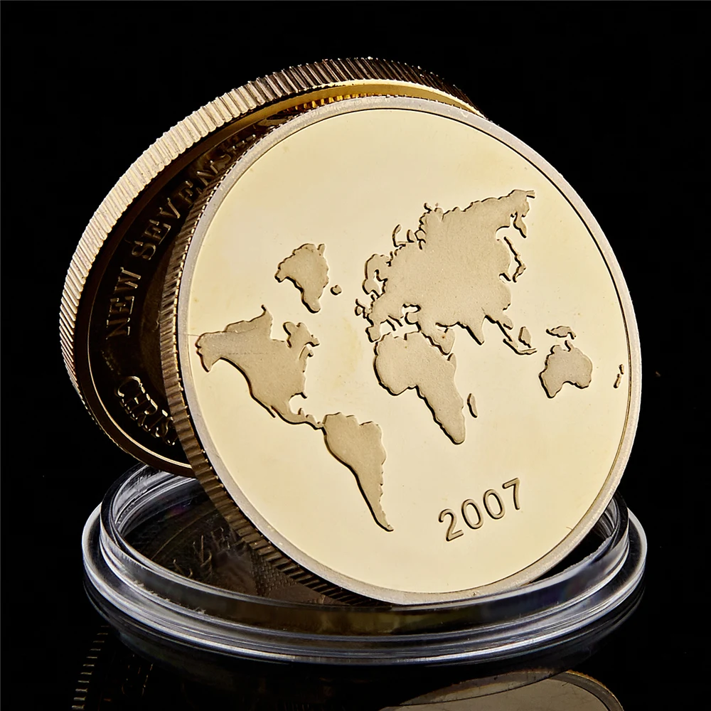 2007 New Seven Wonders of The World China Great Wall Gold Plated Souvenir Coin