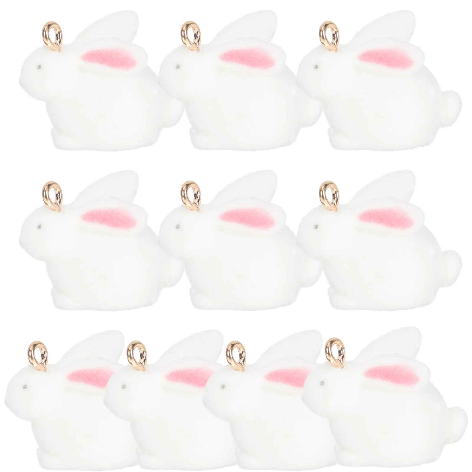

10pcs Rabbit Pendant Resin Beads Durable Light DIY Jewelry Making Necklace Decor Accessories Gifts Ideas Craft Projects