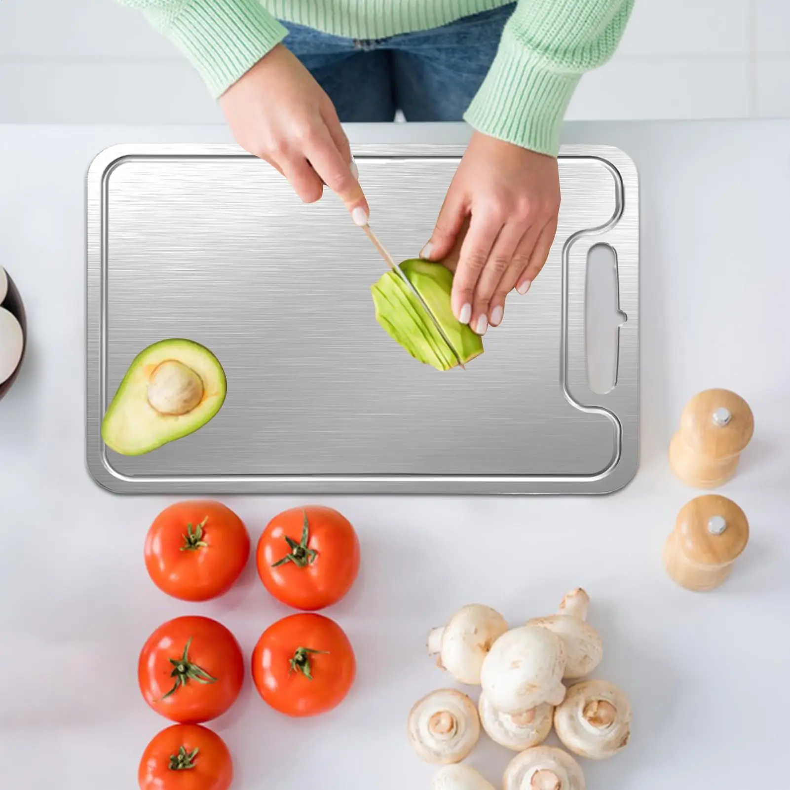 Titanium Cutting Board Large Safe Cutting Boards for Food Non-Slip Double-Sided Kitchen Supplies for Home Chef BBQ Restaurant