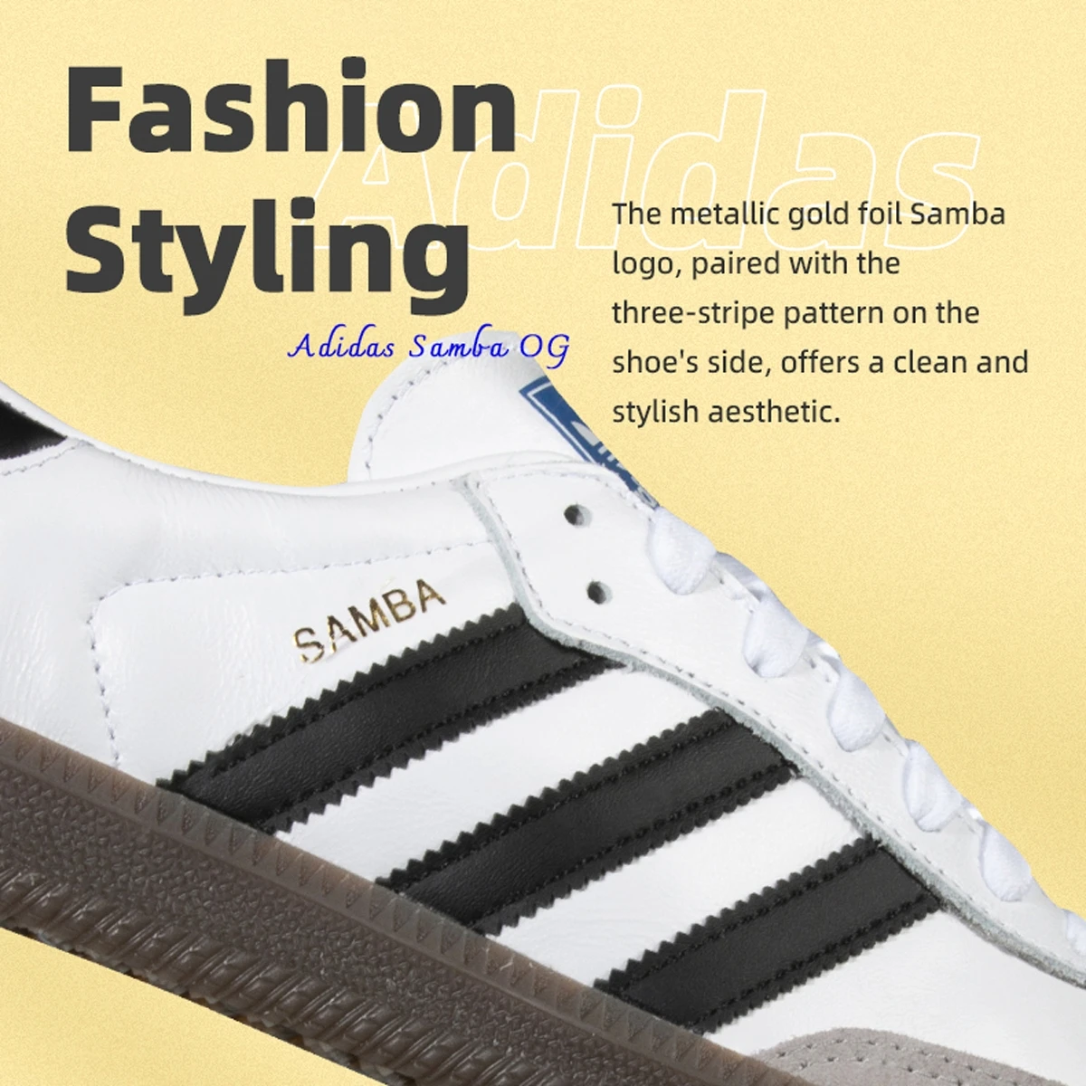 حذاء كاجوال Adidas Originals Samba Og للجنسين حذاء رياضي منخفض الرقبة B75806