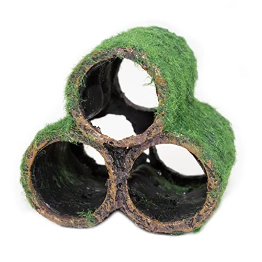 أنابيب DecoReplicas HideAway مع ديكور حوض السمك الطحلب، مظهر واقعي مع قوام مختلفة آمنة للمياه العذبة أ