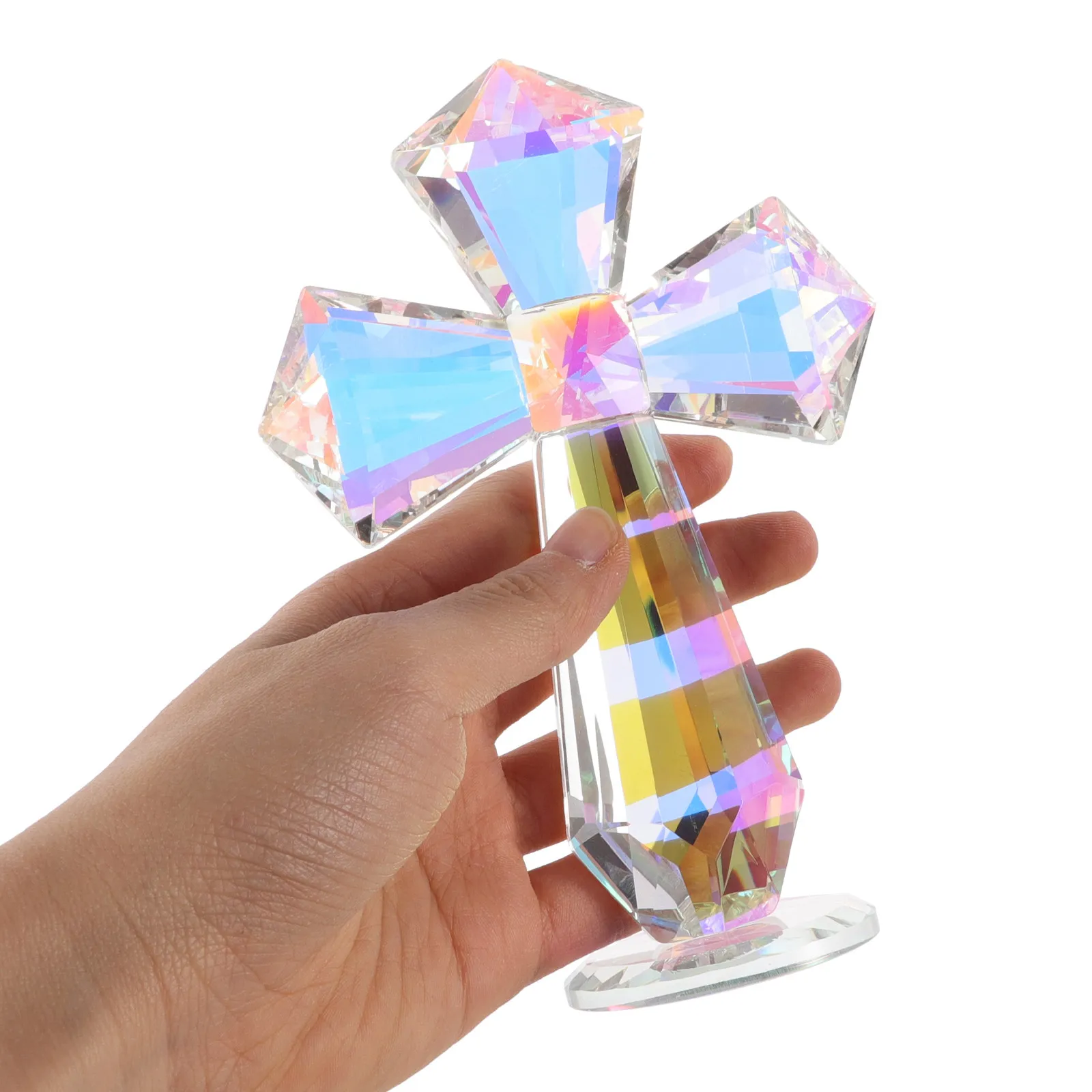 Crystal Handheld Prayer Statue Religious Decoration Christian Easter Communion Tabletop Ornament Home
