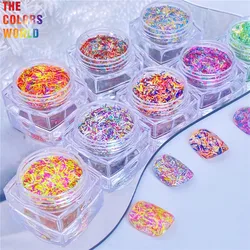 TCT-928 Mix Colors Strip Glitter Tinsel Epoxy Resin Glitter For Nails Art Manicure Tumbler Glitter Card Making Crafts Nail Gel