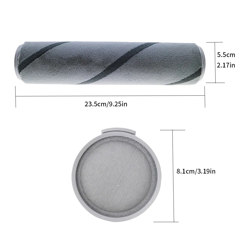 Escova de rolo de filtro hepa para xiaomi mijia 1c k10, scwxcq01rr skv4060gl, v8 v9, roidmi f8 pro aspirador de pó portátil sem fio