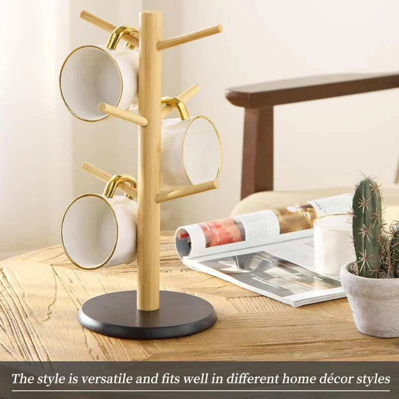 

Household high-end luxury practical convenient storage cup hook with 6 hooks coffee cup tree rack