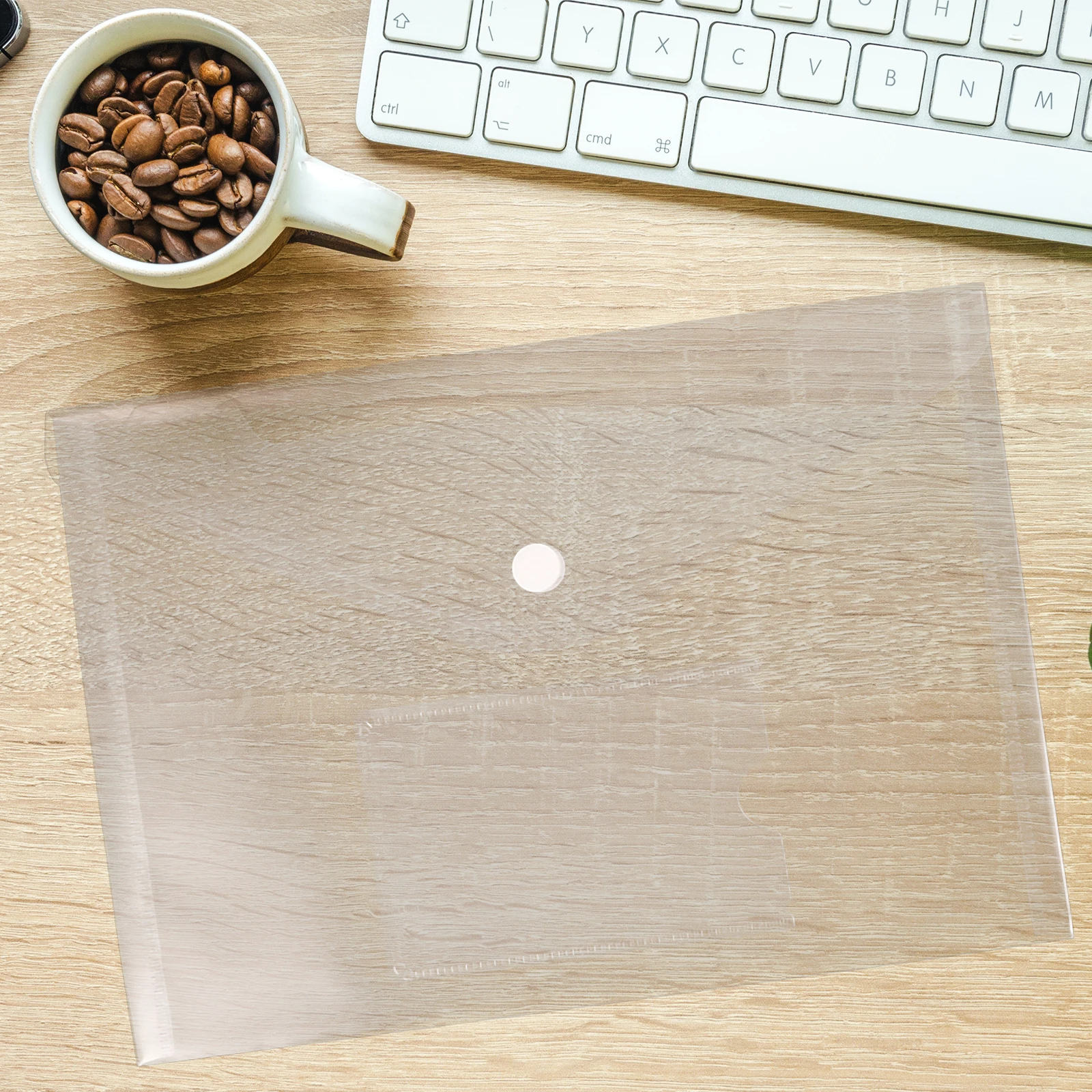 

12pcs A5 Transparent PP File Bags Snap Closure for Document Storage ganizer Receipts Tickets Vouchers Checks