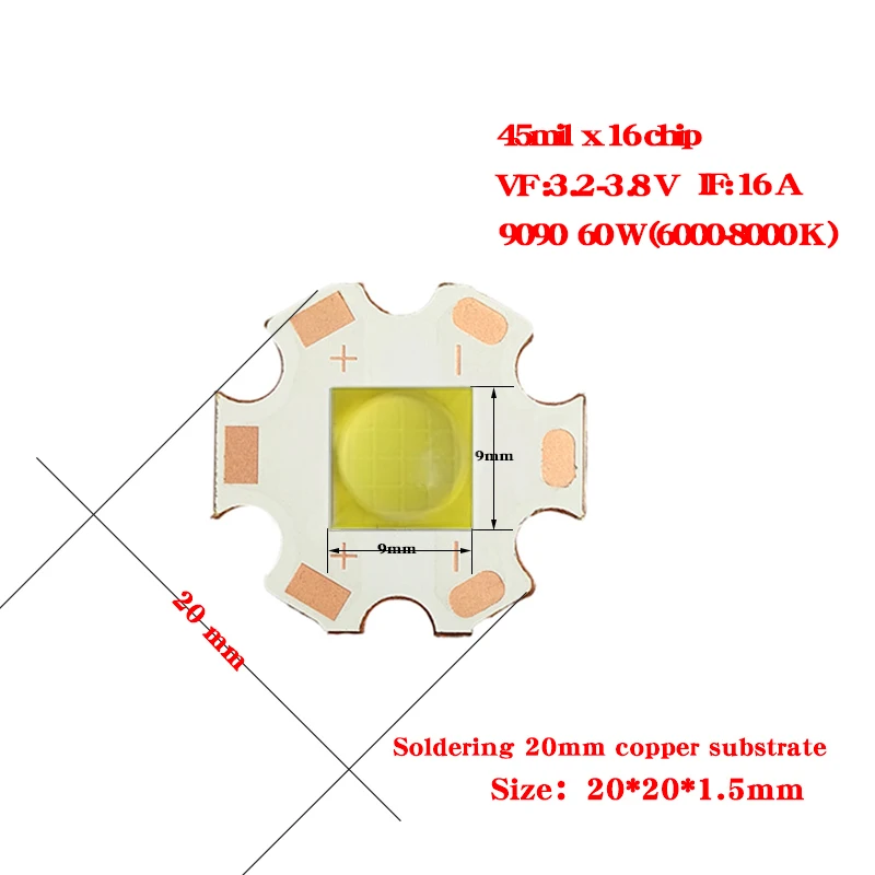 DC 3V 6V XHP90 LED chip lamp bead high power LED 36W 45W 50W 60W ceramic LED COB flashlight mining lamp diving lamp light source