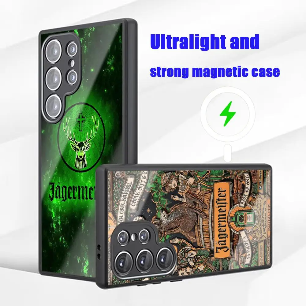 Fashion J-JagermeisterEs Brand Phone Case For Samsung S26 S25 S24 S23 S22 S21 S20 Plus Ultra Fold A Glass Magnetic Case