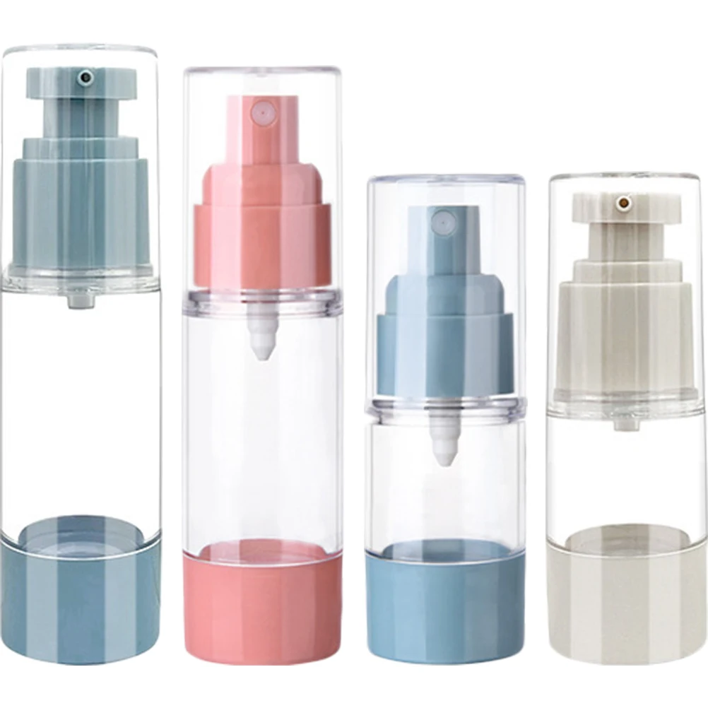 

4pcs Airless Pump Bottles 30mL Spray 15mL Spray 30mL Lotion 15mL Lotion LeakProof Portable Travel Size Empty Foundation