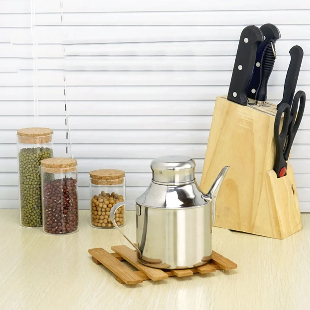 

Stainless Steel Seasoning Bottle Compact Oil Pot Kitchen Storage Container Practical Cooking Dispenser Home Oil Bottle Household