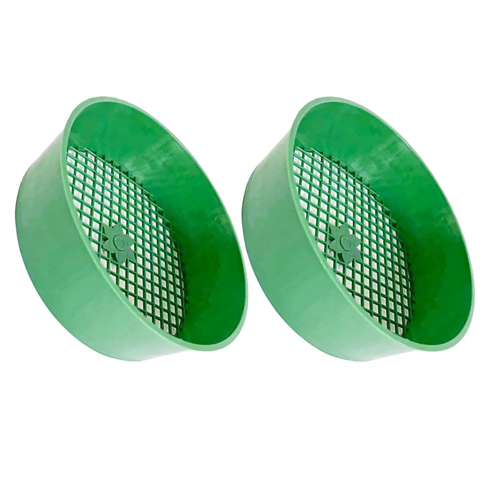 

2Pcs Green Plastic Garden Soil Sifter 6 Inch Sieve for Rocks and Debris Filtering Multifunctional Durable Efficient Design
