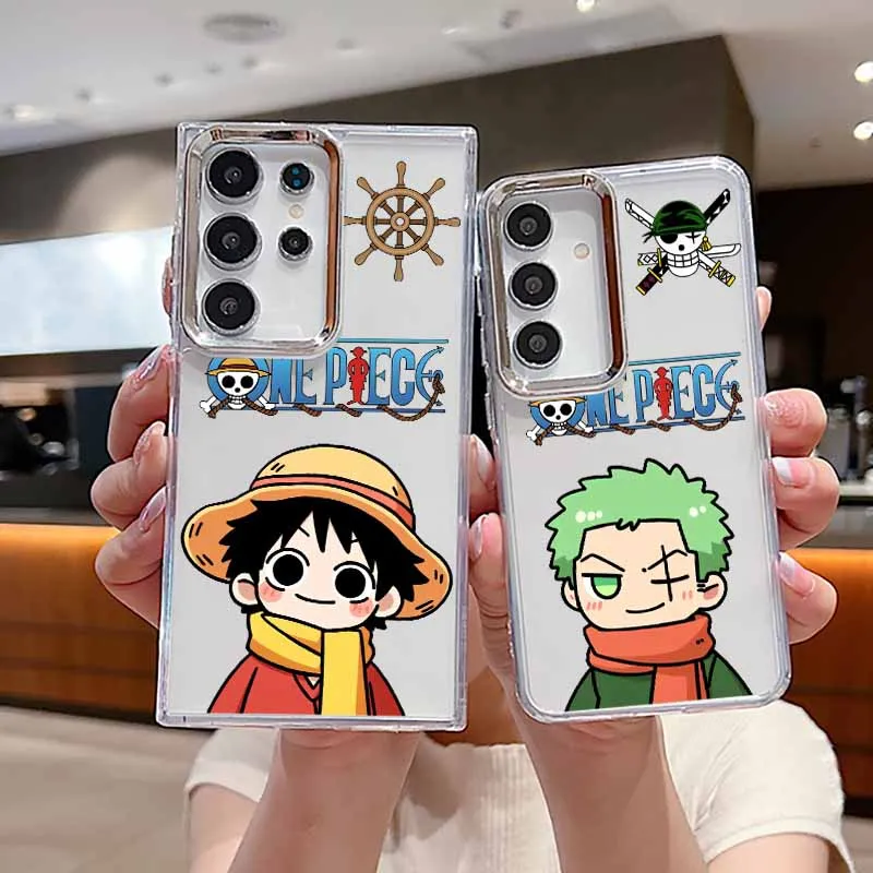 One Piece Q-Version Anime für Samsung S26 S25 EDGE S24 S23 S22 S21 S20 FE Ultra Plus Transparente Weiche Silikon-Handyhülle
