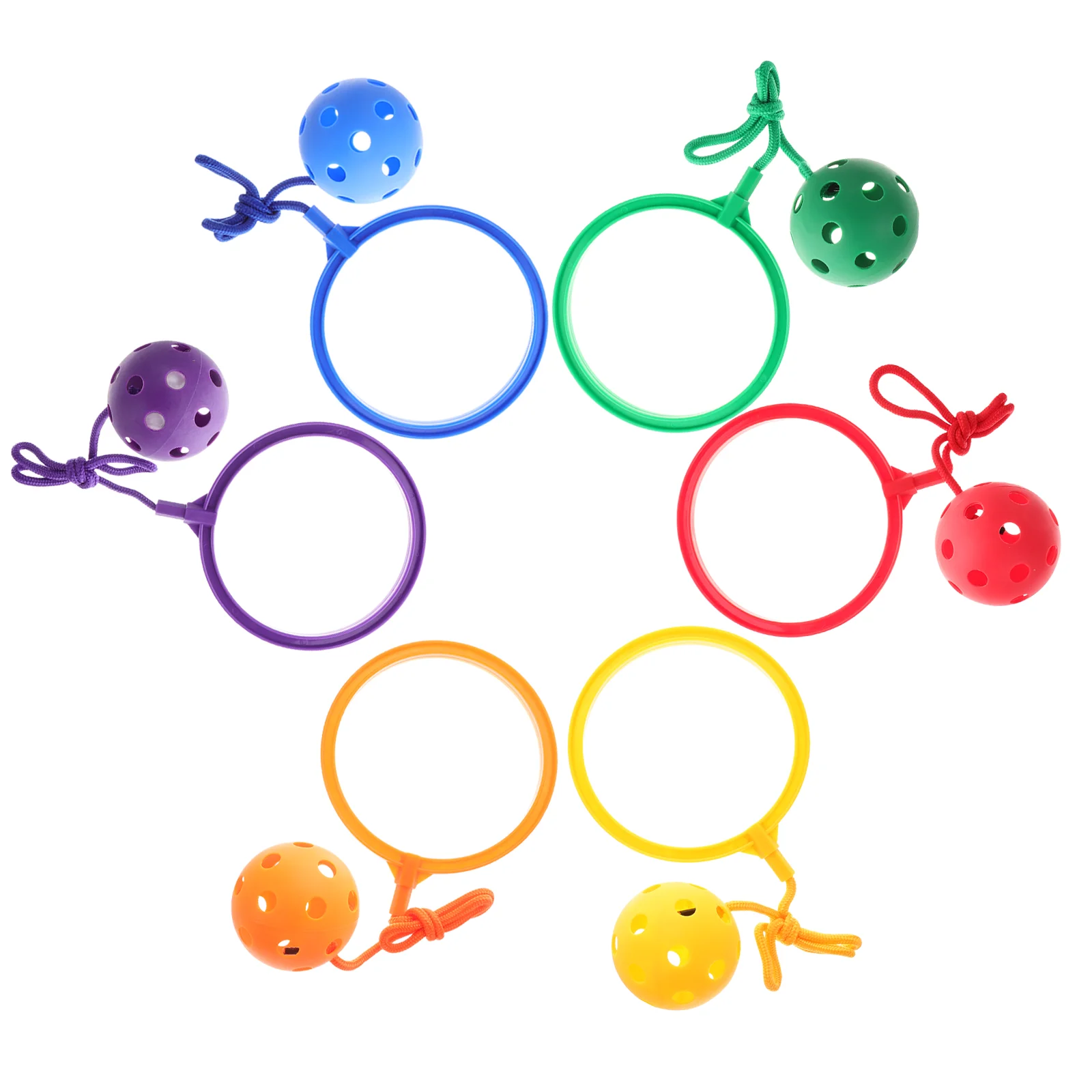 6 Pcs Flashing Jumping Ring Hoop Ball Exercise Ankle Skip Toys Leg Parent-child