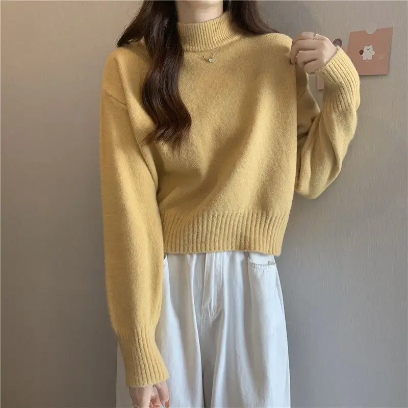 Thick Fashionable Half-high Neck Bottom Sweater Autumn Winter Women's 2025 New Warm Top