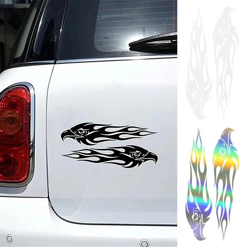 Motorcycle Eagle Decal 2Pcs Motorbike Stickers Motorbike Sticker Flame Eagle Sticker Vehicle Sticker Automotive Decals For