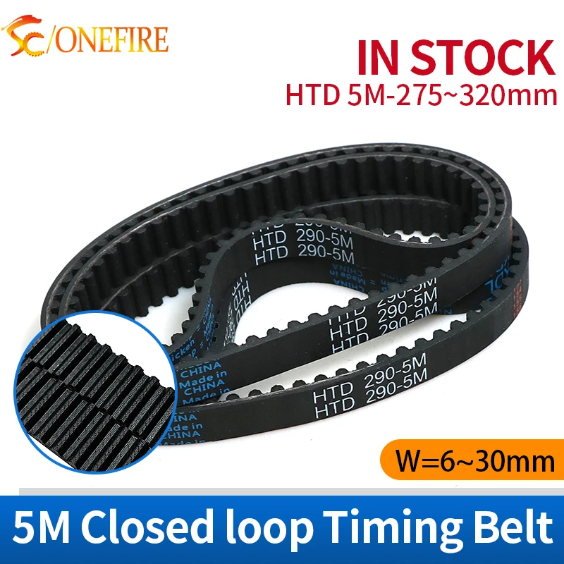 

HTD 5M Timing belt Lp=275/280/285/290/295/300/305/310/315/320mm Width 6-30mm HTD5M Rubber Synchronous Belt