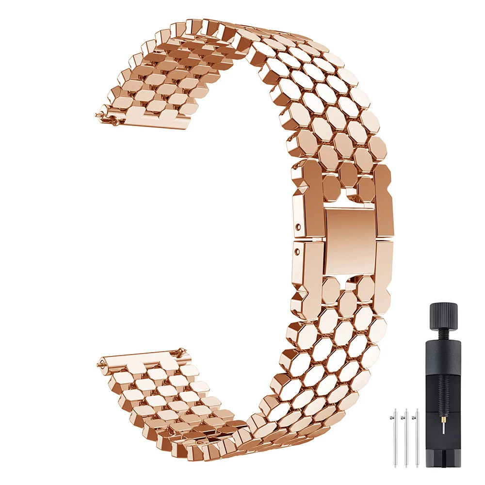 22mm Edelstahl band für huami amazfit gtr 4 3 pro 2 2e Metall uhr Armband schlaufe für amazfit gtr 47mm Tempo Stratos