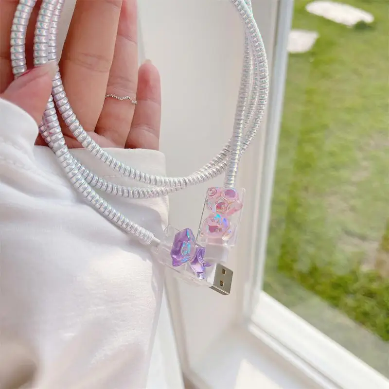 Bear Cute Cable Protector Cartoon USB Charger Protector Cable Organizer Data Line Cord Cable Winder Cover For Android