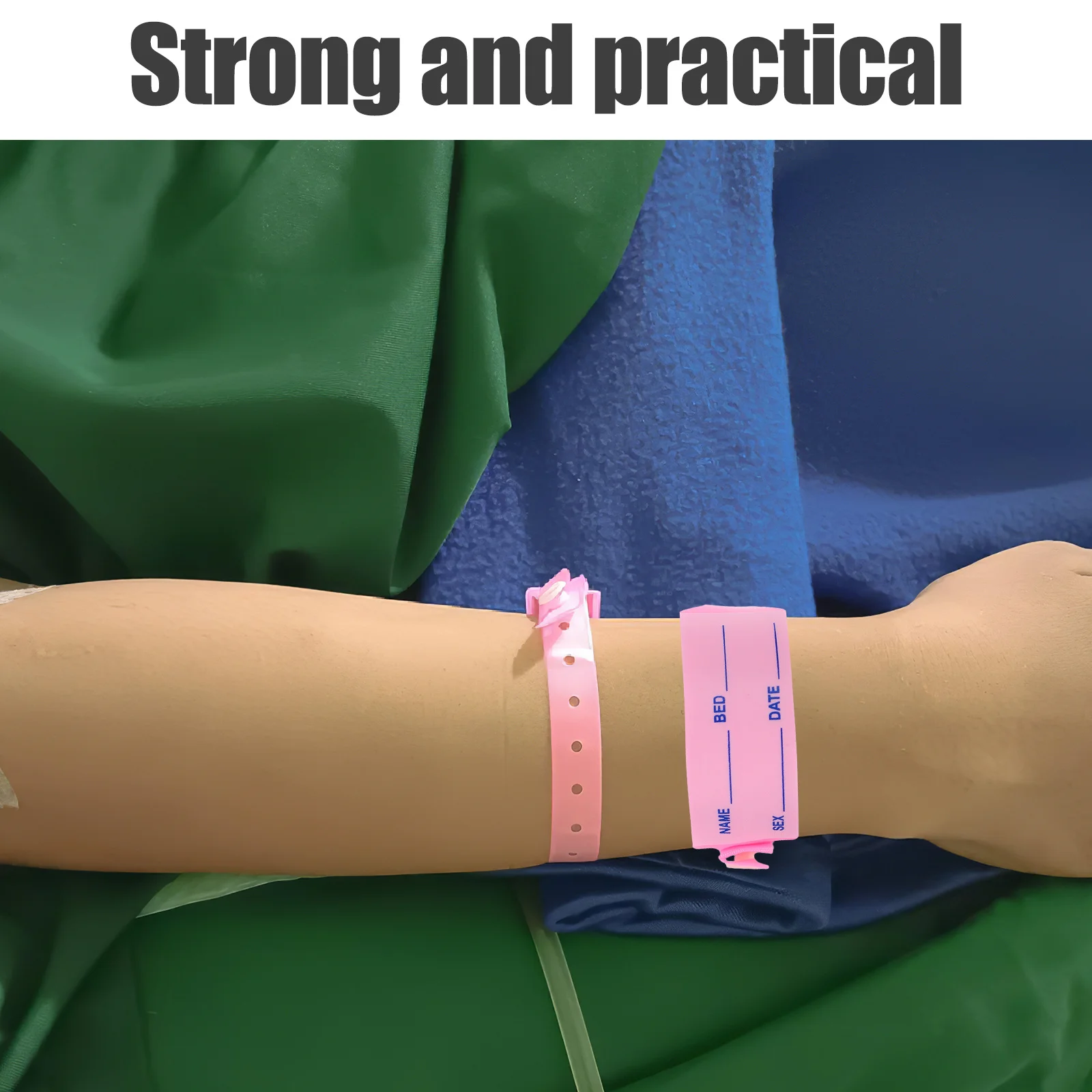 100 قطعة معصمه الهوية المريض Id العصابات البلاستيكية مقاوم للماء المتاح الأساور الطبية للدخول الرعاية التمريضية في المستشفى