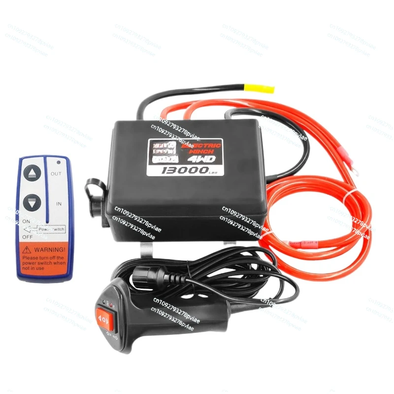 12,000 pound winch control box with wireless remote control, off-road vehicle winch, controller, relay, accessories