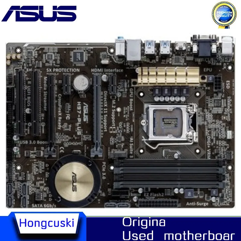 

Used For ASUS H97-PLUS original motherboard Socket LGA 1150 DDR3 H97 SATA3 USB3.0 Desktop Motherboard