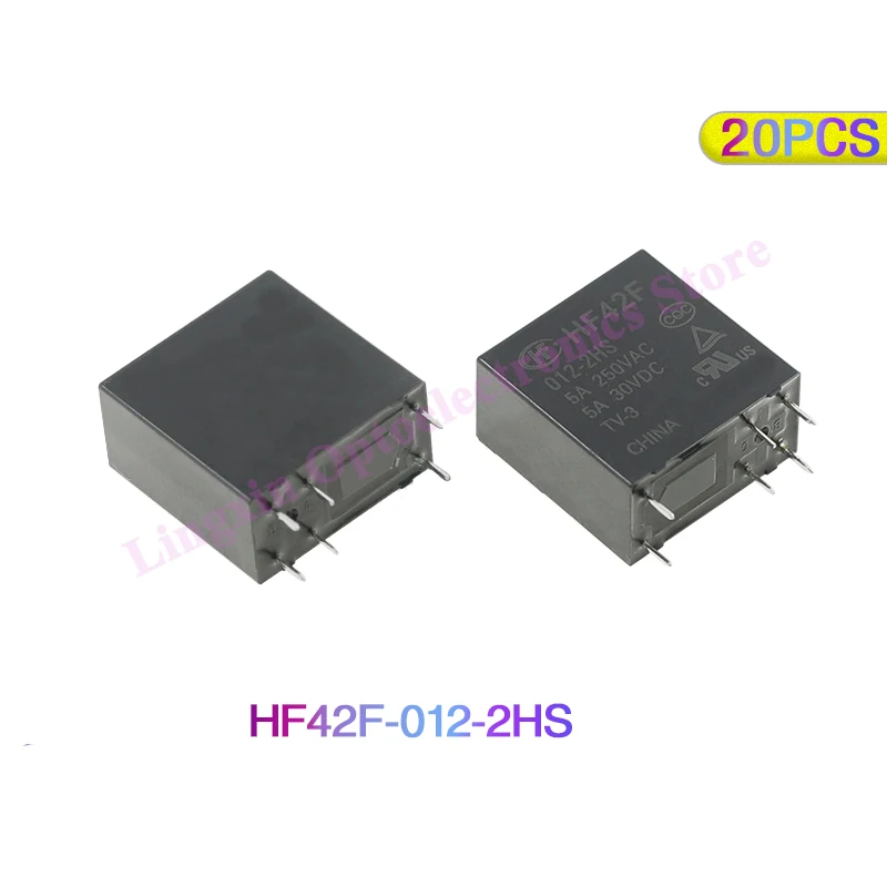 Free shipping 20Pcs HF42F -005 012 024 -2HS 5A 6Pin 250VAC relay 5V 12V 24VDC FTR-F4AK024T F4AK024T  HF42F-012-2HS Original new