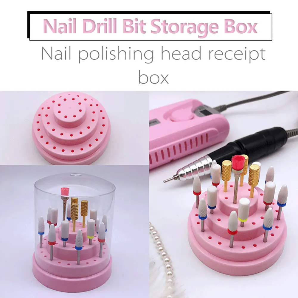 10/20/48 Holes Nail Drill Bit Holder Empty Storage Case Stand Display Container Milling Cutter Box Manicure Display Holder Acryl