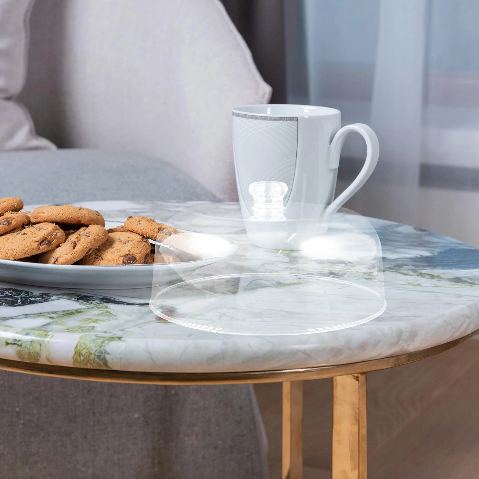 

1pc Clear Acrylic Dome Food Covers Protective Decorative Cake Covers Dessert Lid Stand Plate Display Party Shop Reusable