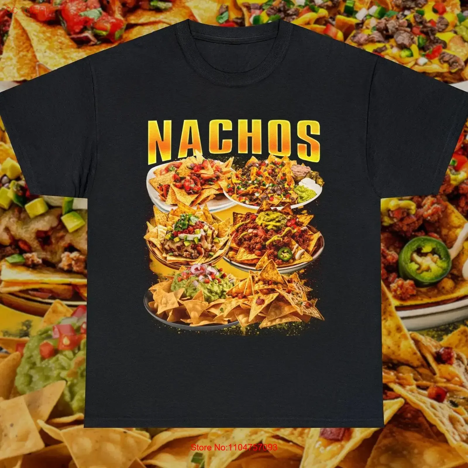 Camiseta Vintage de Nachos, Estilo Retro de los 90, Diseño Gráfico de Tortilla, Queso y Salsa, Alta Calidad, Lavada y Elástica