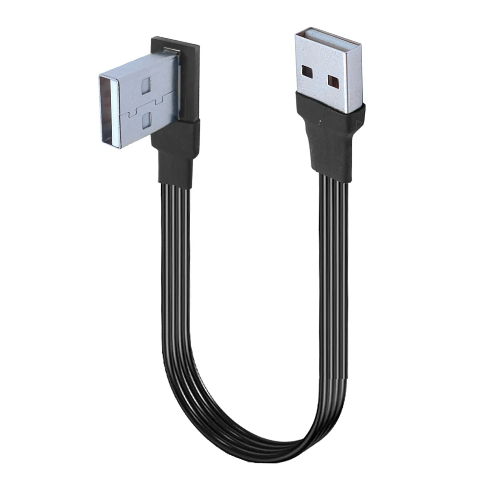 5CM 1M 2M  USB 2.0 A Male to Male/Female 90 Angled Extension Adaptor cable USB2.0 male to female right/left/down/up Black cable