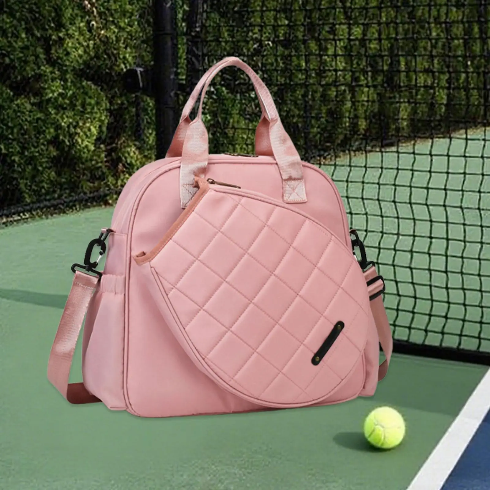 Borsa per racchetta da tennis Borsa a tracolla da tennis grande multifunzionale Borsa da palestra con tracolla regolabile per allenamento in palestra di badminton da tennis