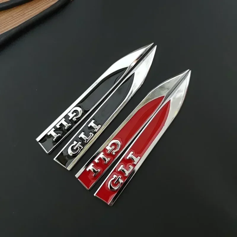 2pcs x Metal GTD GLI GTI Rline Side Fender Badge Emblem Sticker Decals for Golf Polo Jetta Passat Tiguan Scirocco