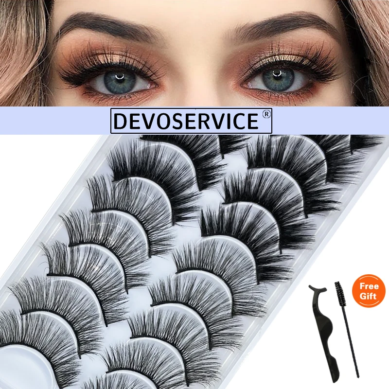 

10 Pairs 3D Mink Natural False Eyelashes Thick Curly Dramatic Cosplay Eyelashes Lashes Extensions Eye Makeup Tools Wholesale