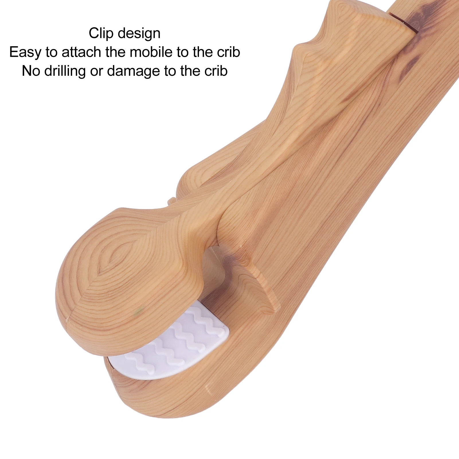 Brazo móvil para cuna ZK40, soporte para móvil de cuna plegable de grano de madera de imitación, accesorios para juguetes de cuna