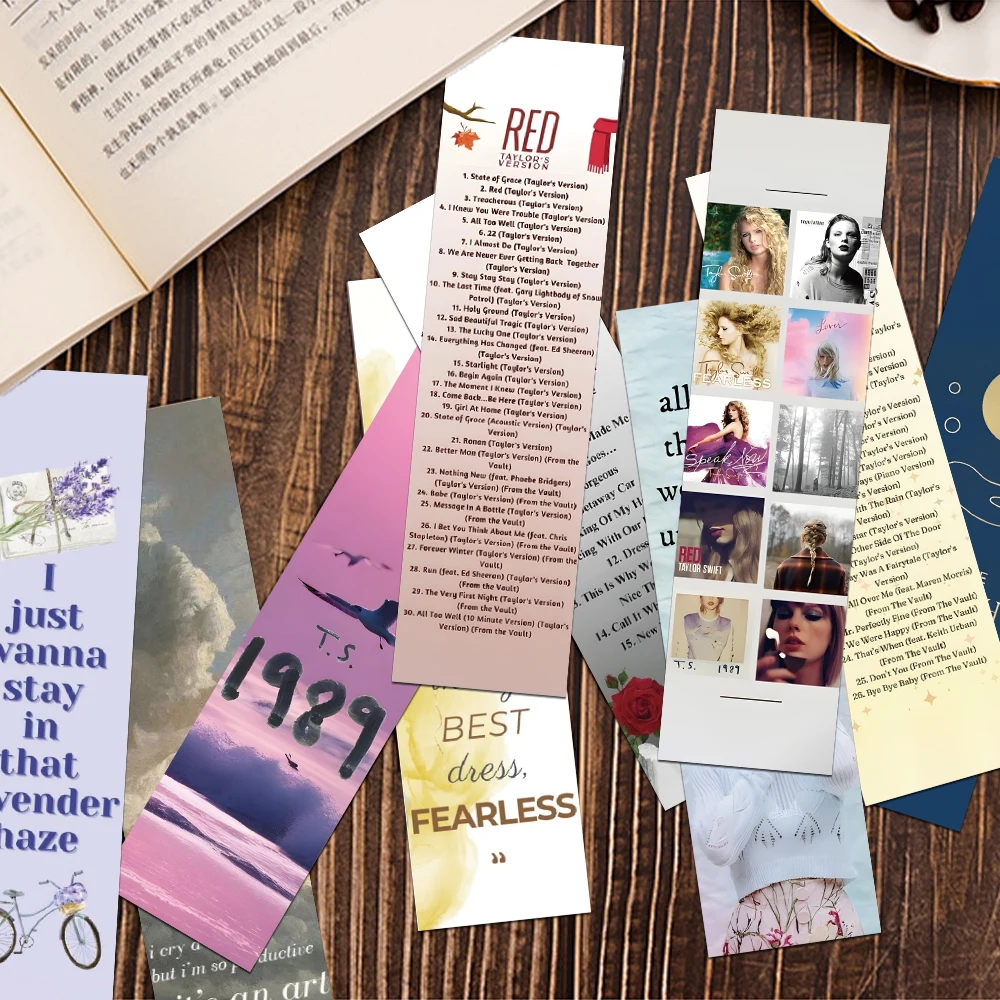 30pcs Taylor Swift Album lyrics Bookmarking Reading Pages Book Tagging Students Use Creative Gift Paper Card Page Tagging