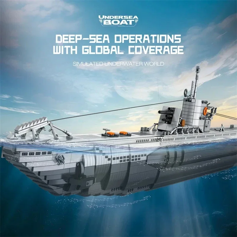 Reobrix 33050 U-Type Submarine Model Maritime Military Series DIY Puzzle Toys Building Blocks Boy christmas Day Gift 3987PCS