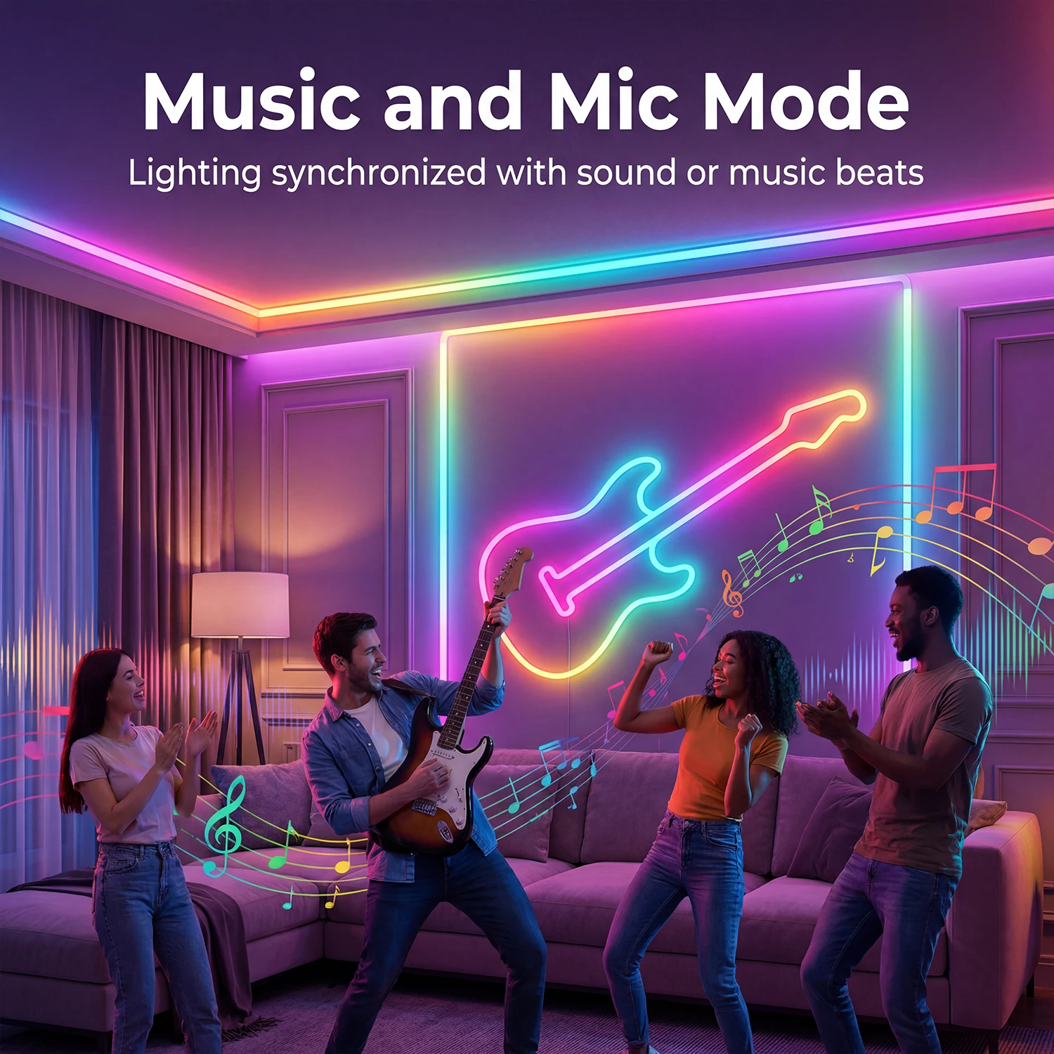 RGB Neon Rope Lights, Flexible LED Neon Strip Lights, Remote Control & Music Sync, Multiple Lighting Modes, DIY Neon Lights for Bedroom, Gaming Room, Outdoor Party Wall Decor 6