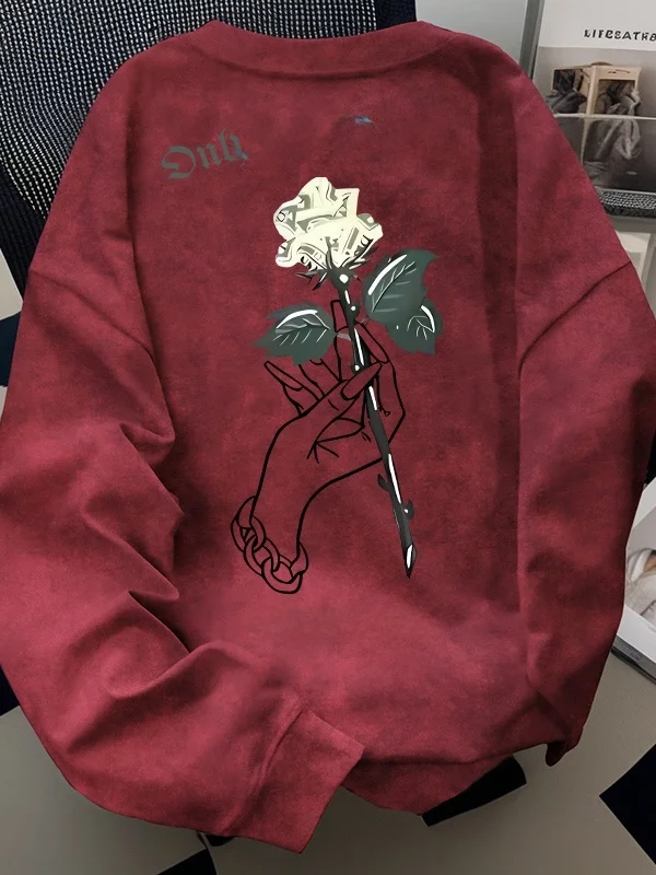 

Свободный круглый пуловер с капюшоном I Cool Sli, окрашенный свитшот в тяжелом весе, удобный крой, длинный дизайн с принтом све