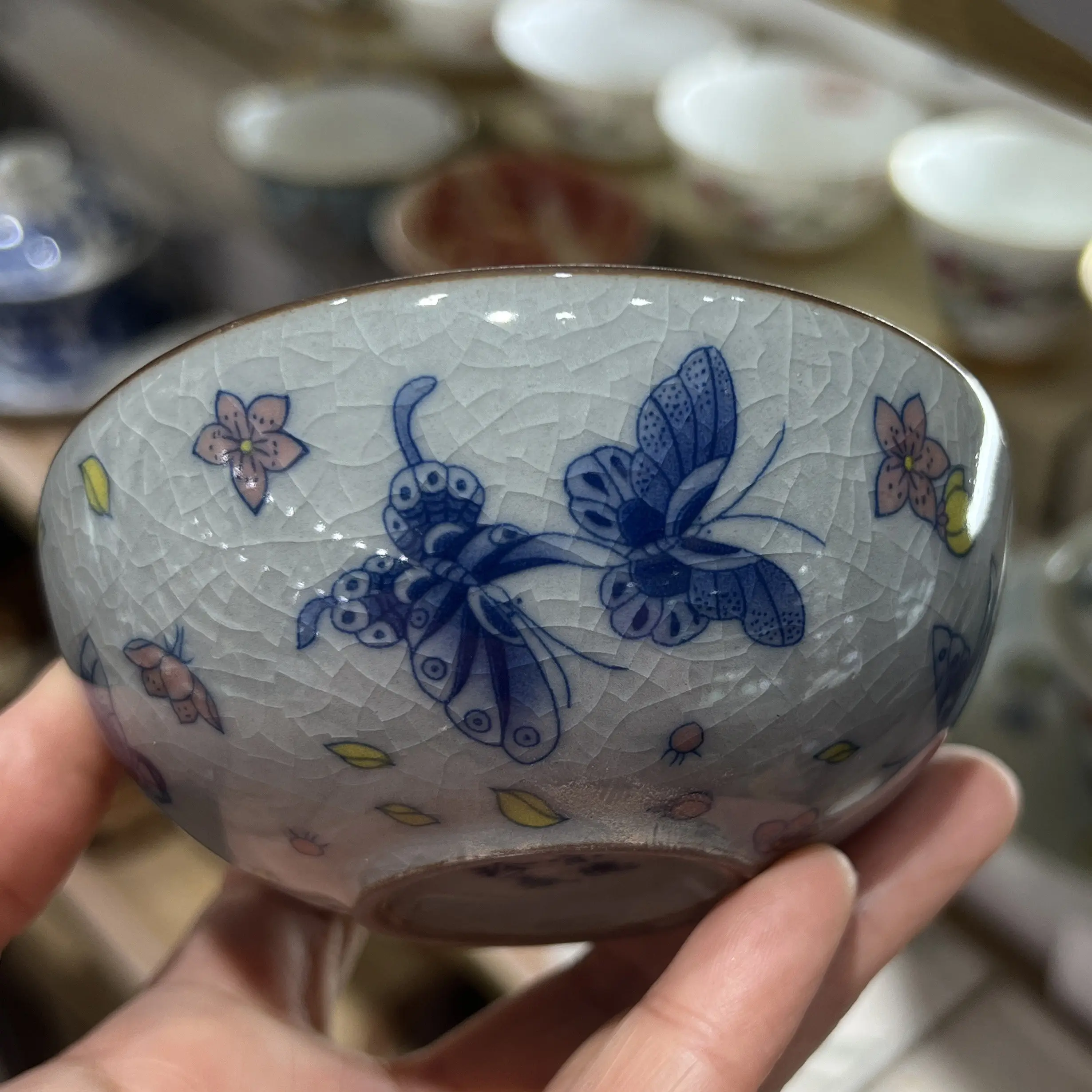 Jingdezhen Old Clay Love of Cup Single Cup Tea Cup Pu'er Cup Antique Porcelain Tea Tasting Cup Tea Cup
