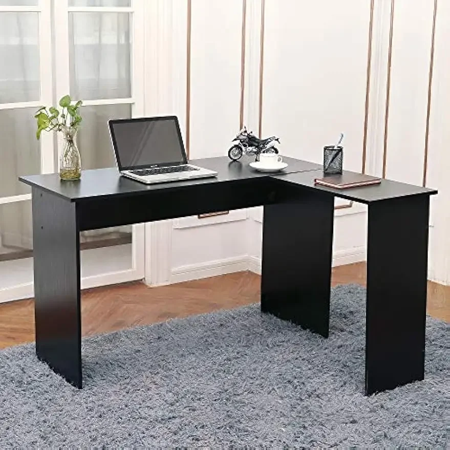 Small Corner Computer Modern L Shaped  Simplest Gaming Writing  Workstation for Home Office Small