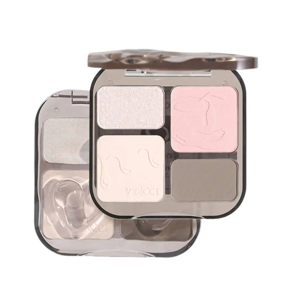 

4-color Highlight Tray Mashed Potatoes Brighten Shimmer Eyeshadow Pearlescent Waterproof Face Contour Makeup Palette