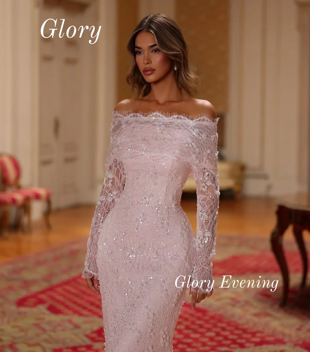 Eleganckie suknie balowe w stylu syreny z cekinami, z odkrytymi ramionami, wysokiej jakości seksowne suknie wieczorowe dla kobiet, szyte na miarę, kolekcja 2026