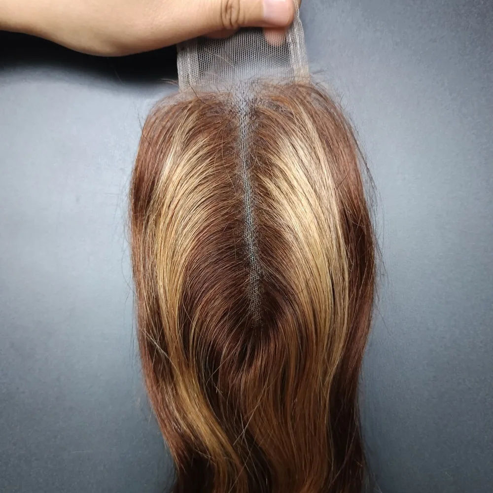 P427 2x6 кружевная застежка, объемная волна, закрытие человеческих волос, предварительно выщипанные, 10-20 дюймов, бразильские девственные волосы, глубокая средняя часть