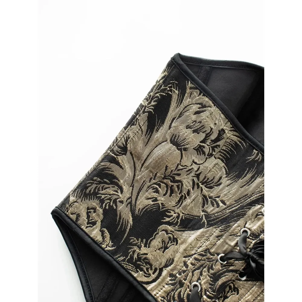 المرأة مشد المحاصيل الأعلى الدانتيل يصل الديباج overالصدر المشدات محدد شكل الجسم الملابس الداخلية مثير امرأة رفع المشدية