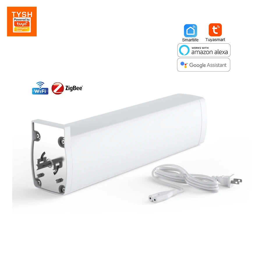 TYSH Smart Home Motorized Curtain System Intelligence Automatic Telescopic Track Rail Electric Curtain Track with Curtain Motor