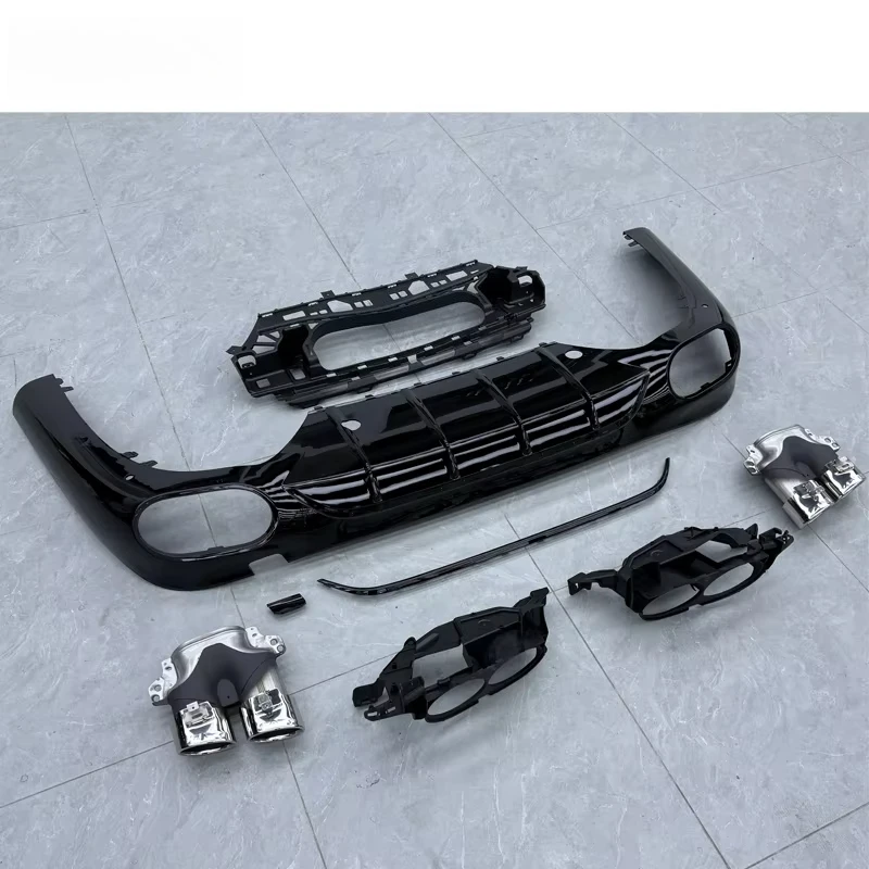 

2024-2025 New High Quality Benz E Class W214 Upgrade E53 AMG Diffuser Exhaust Pipes Black Silvery Two Style High Quality Bumper
