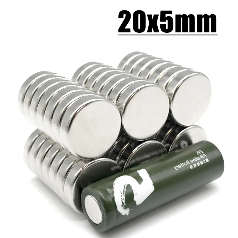 5~200pcs 20x5 mm Powerful Magnetic Rare Earth Neodymium Magnets 20mmx5mm Super Strong disc Magnet 20x5mm strong magnet 20*5 mm